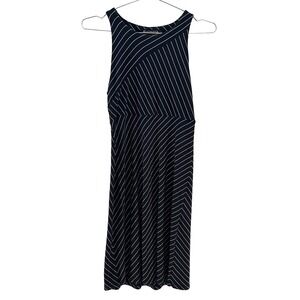ATHLETA Santorini High‎ Neck Stripe Tank Jersey Dress • Small • black, white